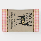 Banderoles Deux Filles sauvages Bois Cerf 2e anniversaire Bie (Horizontal)