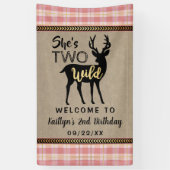 Banderoles Deux Filles sauvages Bois Cerf 2e anniversaire Bie (Vertical)