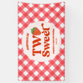 Banderoles Deux fruits sucrés aux fraises 2e fête d'anniversa (Vertical)