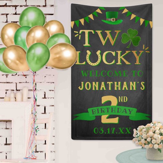 Banderoles Deux Lucky St. Patrick's Day 2e anniversaire Bienv