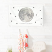 Banderoles Deux Lune Blanc Argent Boy 2e anniversaire (En situation)