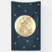 Banderoles Deux Moon Navy Blue Boy 2e anniversaire (Vertical)