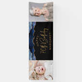 Banderoles Deux photo Marine Blue Gold Agate 70e anniversaire (Vertical)