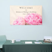 Banderoles Deux pivoines roses (Salon professionnel)