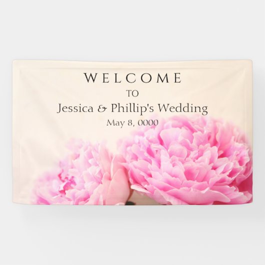 Banderoles Deux pivoines roses (Horizontal)