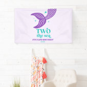 Banderoles DEUX Sea Mermaid 2e fête d'anniversaire (En situation)