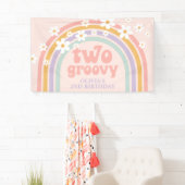 Banderoles DEUX Super Pastel arc-en-ciel 2E anniversaire (En situation)