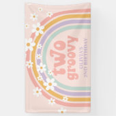 Banderoles DEUX Super Pastel arc-en-ciel 2E anniversaire (Vertical)