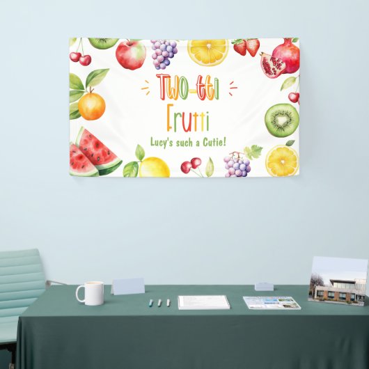 Banderoles Deux tti frutti tel un Cutie 2e anniversaire (Salon professionnel)