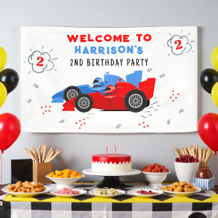 Banderoles Deux voitures de course pour enfants 2 ans accueil