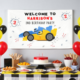 Banderoles Deux voitures de course pour enfants 2 ans accueil