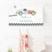 Banderoles Deux voitures de course rapide anniversaire (En situation)