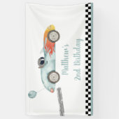 Banderoles Deux voitures de course rapide anniversaire (Vertical)