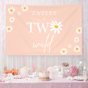 Banderoles Deux Wild 2e fête d'anniversaire Boho Daisy Bienve