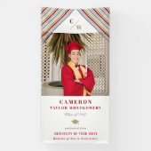 Banderoles Diagonale rouge or moderne Grilles photo Graduatio (Verticale)