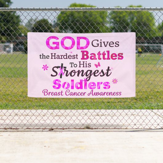 Banderoles DIEU donne les batailles les plus dures (En situation)