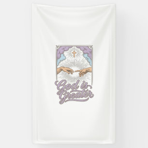 Banderoles Dieu Est Plus Grand Chemise À Gravure Vintage Chré