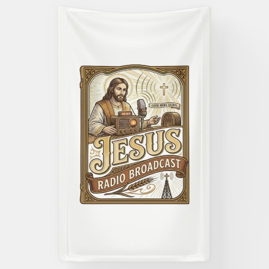 Banderoles Diffusion Radio Jésus Diffusion Radio Jésus Christ (Vertical)