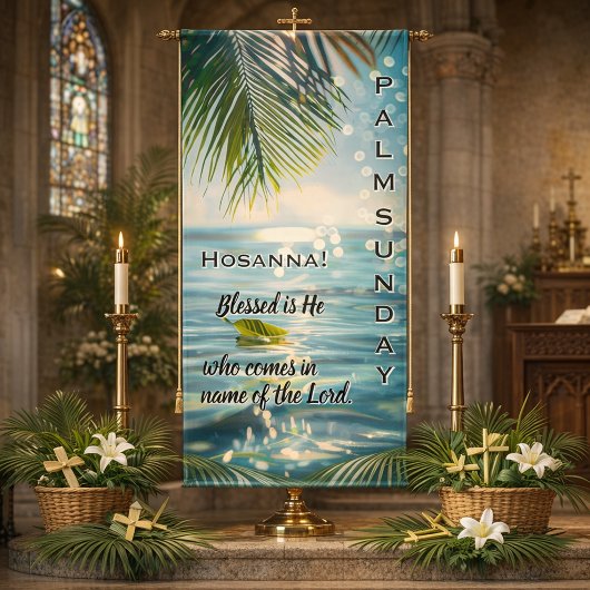 Banderoles Dimanche des Rameaux Hosanna Écriture 