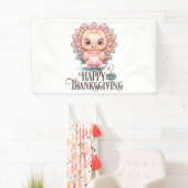 Banderoles Dinde de Thanksgiving mignonne (En situation)