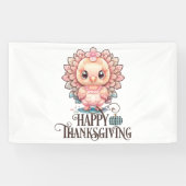 Banderoles Dinde de Thanksgiving mignonne (Horizontal)