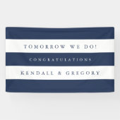 Banderoles Dîner de répétition Marine & Blanc "Demain Nous Fa (Horizontal)