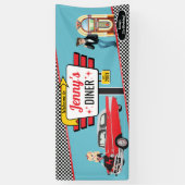 Banderoles Diner Retro Voiture 1950 Fête Sock Hop Ban (Vertical)