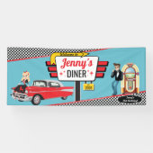 Banderoles Diner Retro Voiture 1950 Fête Sock Hop Ban (Horizontal)