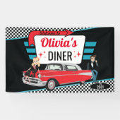 Banderoles Diner Retro Voiture 1950 Sock Hop (Horizontal)
