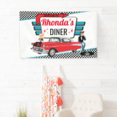 Banderoles Diner Retro Voiture 1950 Sock Hop (En situation)