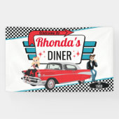 Banderoles Diner Retro Voiture 1950 Sock Hop (Horizontal)