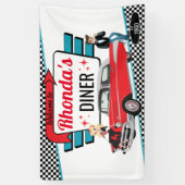 Banderoles Diner Retro Voiture 1950 Sock Hop (Vertical)