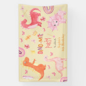 Banderoles Dino-mite dino rose fête d'anniversaire (Verticale)