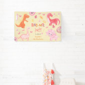 Banderoles Dino-mite dino rose fête d'anniversaire (Insitu)