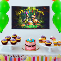 Dino quatre dinosaures heureux modèle d'anniversai