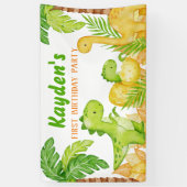 Banderoles Dinosaur anniversaire fête personnalisée (Vertical)