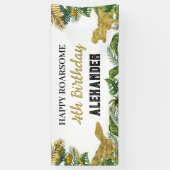 Banderoles Dinosaur Anniversaire Gold Roarsome (Vertical)