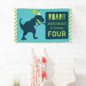 Banderoles Dinosaur Birthday Banner Green (En situation)