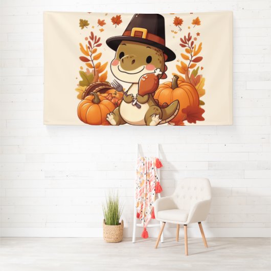 Banderoles Dinosaur de Thanksgiving mignon (Insitu)
