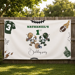 Banderoles dinosaur football d'anniversaire
