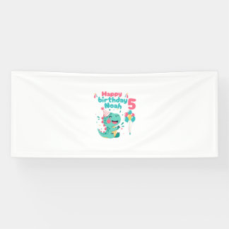 Banderoles Dinosaur Happy Birthday Boy Banner Editable