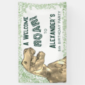 Banderoles Dinosaur Jungle 5e fête d'anniversaire Bienvenue (Vertical)