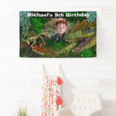 Banderoles Dinosaur jungle T-rex garçons photo âge préhistori (En situation)