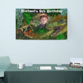 Banderoles Dinosaur jungle T-rex garçons photo âge préhistori (Salon professionnel)