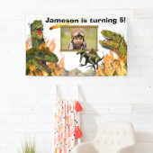 Banderoles Dinosaur rugir T-rex flammes meteor photo annivers (En situation)