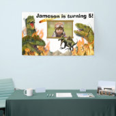 Banderoles Dinosaur rugir T-rex flammes meteor photo annivers (Salon professionnel)