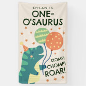 Banderoles Dinosaur Stomp Chomp Roar 1ère fête d'anniversaire (Vertical)