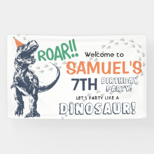 Banderoles Dinosaur T-Rex en Chapeau de Fête Anniversaire