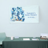 Banderoles Dinosaure Bleu Et Ballons Baby shower Garçon (Salon professionnel)