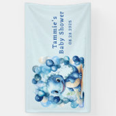 Banderoles Dinosaure Bleu Et Ballons Baby shower Garçon (Vertical)